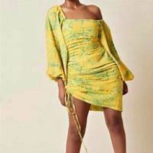 Grass-Fields Binti Dress Ruched Puff Sleeve - Size XS